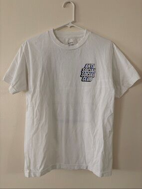 Anti Social Social Club White Tee with Blue Logo